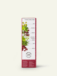 Parte laterale della confezione in cartoncino di shampoo khadi Amla Volume