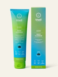 Tubo e confezione in cartoncino dello shampoo khadi Deep Cleanse
