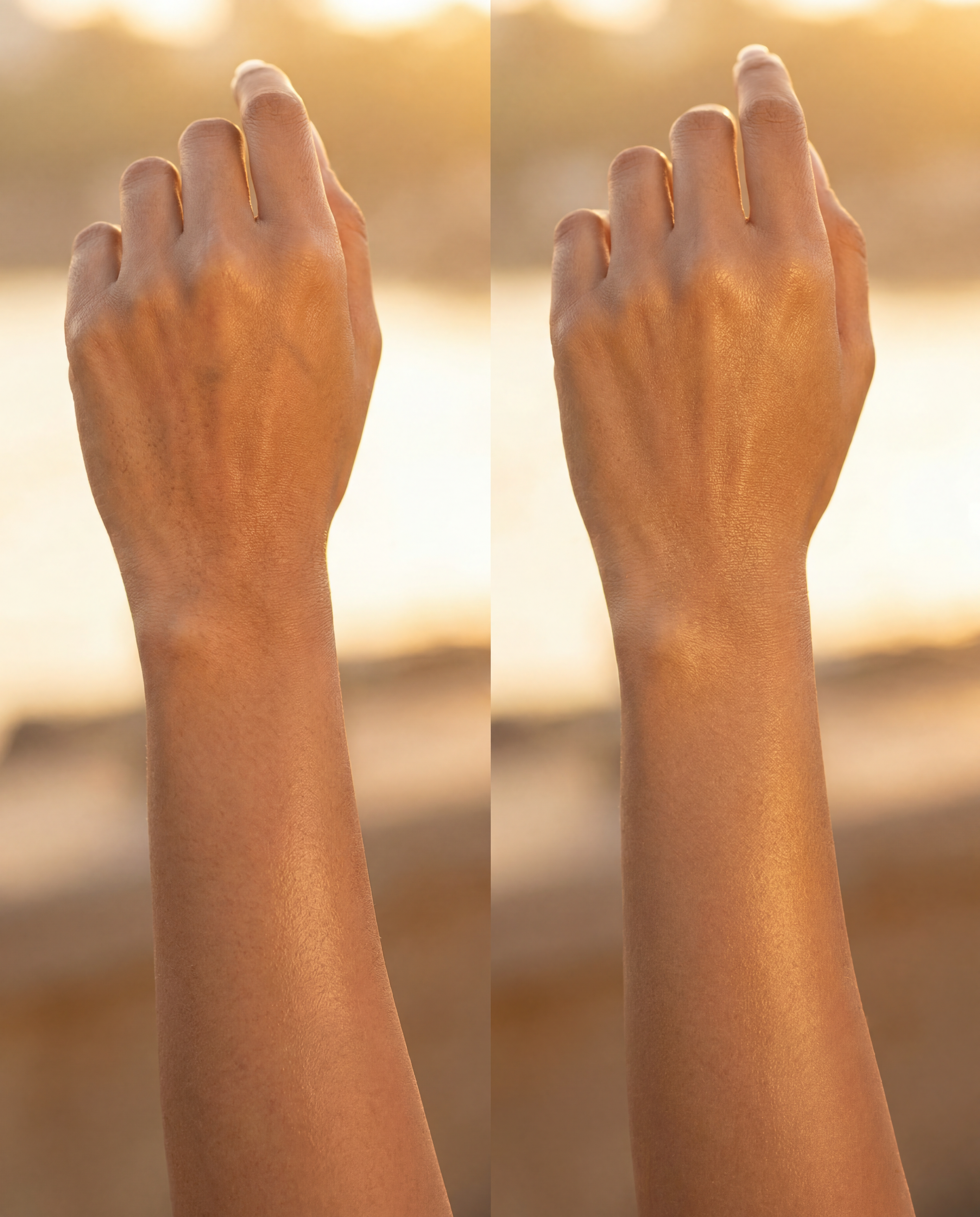 Kerala Summer Glow Shimmering Oil sul braccio